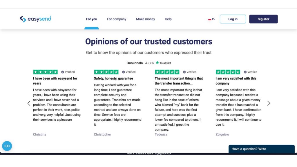 Website building for Easysend